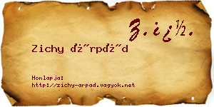 Zichy Árpád névjegykártya