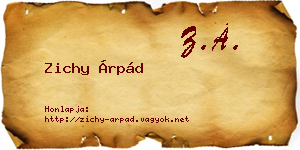 Zichy Árpád névjegykártya